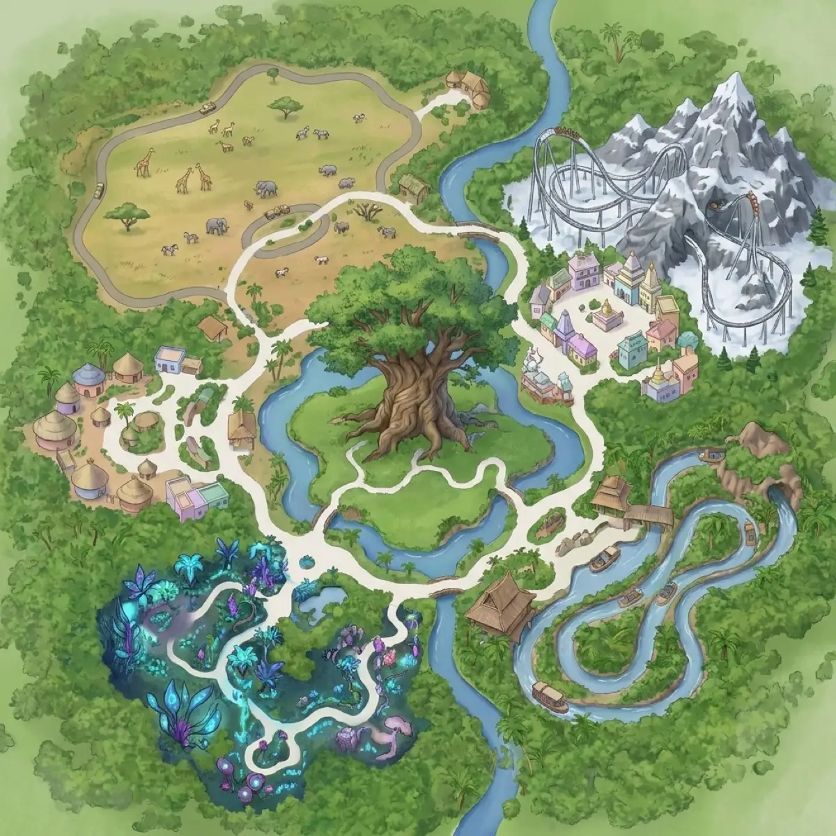 Mapa ilustrado de Animal Kingdom