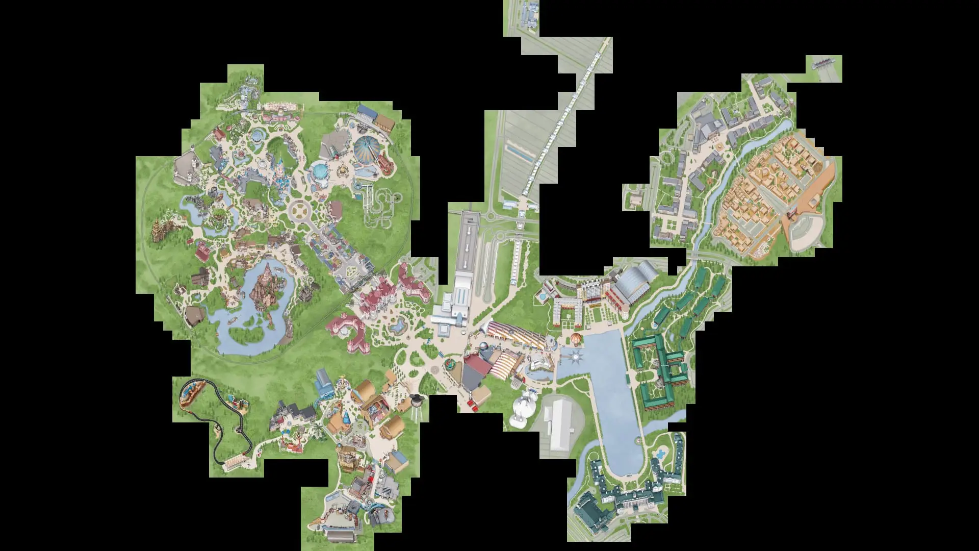 Mapa ilustrado de Disneyland Park Paris