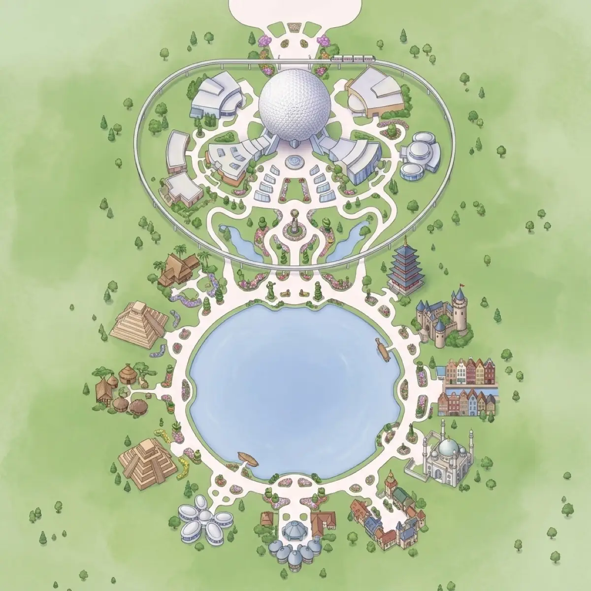 Mapa ilustrado de EPCOT