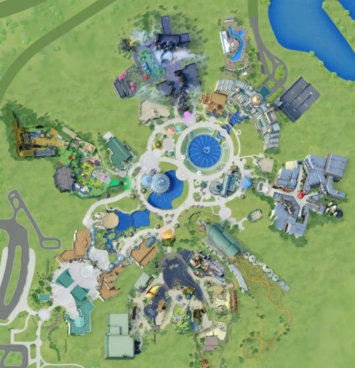 Mapa ilustrado de Epic Universe