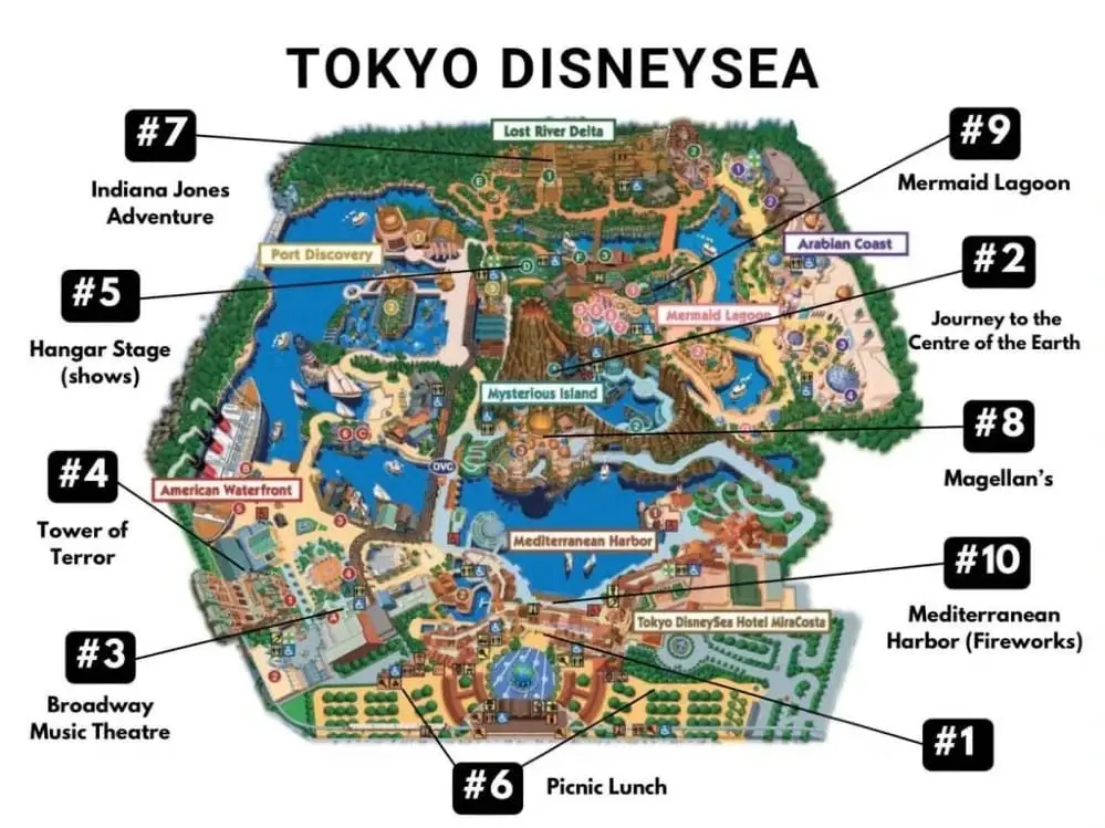 Mapa ilustrado de Tokyo DisneySea