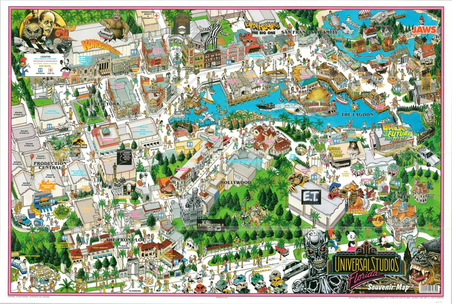 Mapa ilustrado de Universal Studios Florida